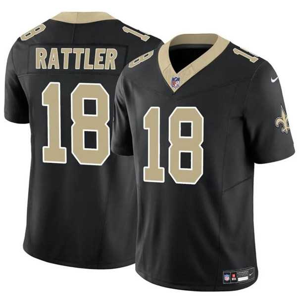 Men & Women & Youth New Orleans Saints #18 Spencer Rattler Black F.U.S.E. Vapor Limited Football Stitched Jersey